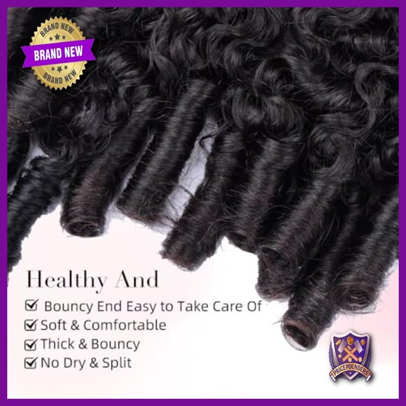 3 Bundles 16-20 Inch Human Hair Extensions Water Wave Curly Sew-In main image 6